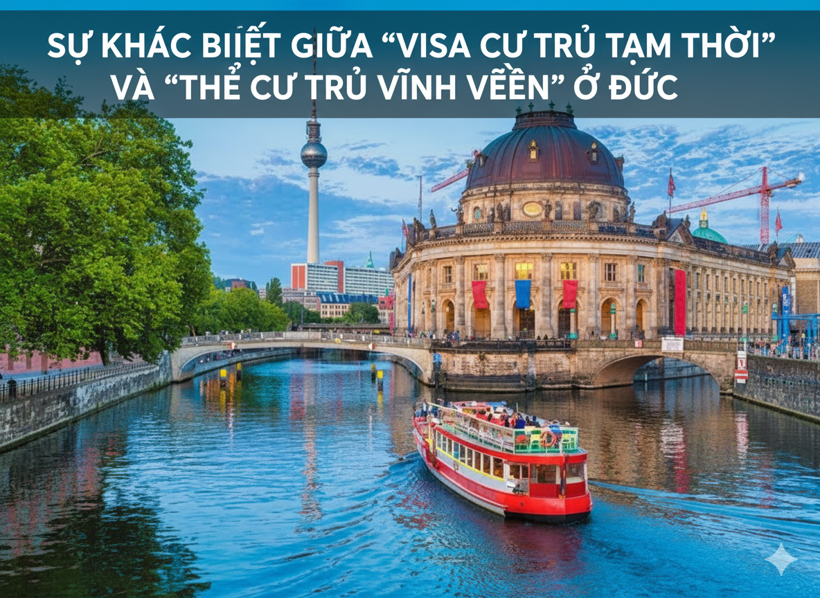 Sự khác biệt giữa ‘visa cư trú tạm thời’ và ‘thẻ cư trú vĩnh viễn’ ở Đức.